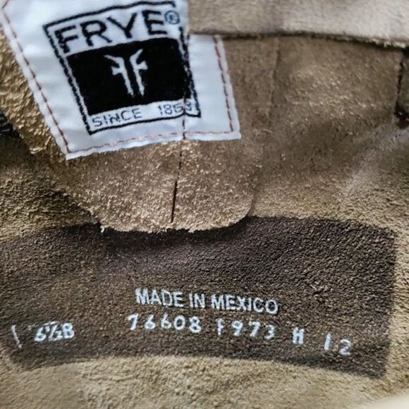 Frye Veronica Slouch Distressed Biker Rocker Prairie Boot Brown Womens Size 6.5 - Picture 11 of 14